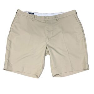 Polo Ralph Lauren Shorts Mens 42 Wheat Flat Front Mid Rise Golf Chino Preppy
